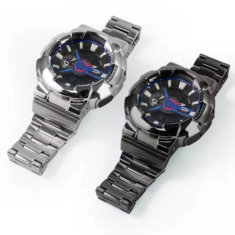 Фото Металлический корпус и ремешок для часов Casio GA110/GA100/GA120, серия Black Gold, модифицированный корпус из нержавеющей стали 316L, аксессуары для браслета №4