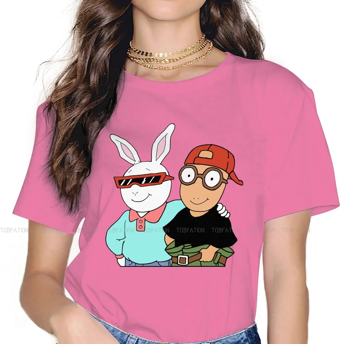 And Buster  Newest TShirts Arthur Timothy Read Children Cartoon Woman Graphic Fabric Streetwear T Shirt Round Neck Oversized 5XL