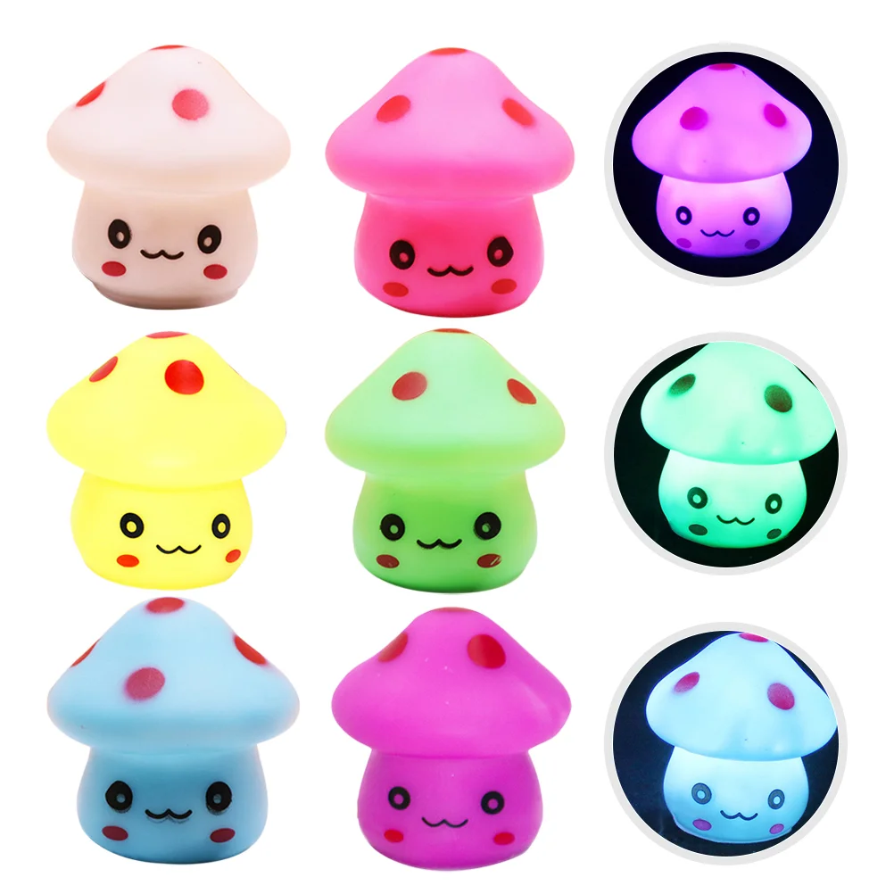 

6Pcs Mushroom Night Lights Lovely LED Night Lamps Chic Desktop Decorations