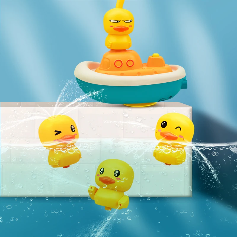 

Детские Мультяшные Игрушки для ванны, утка, плавающий спрей для воды, душевая игра, ванная комната, смеситель для ванны, детский душ