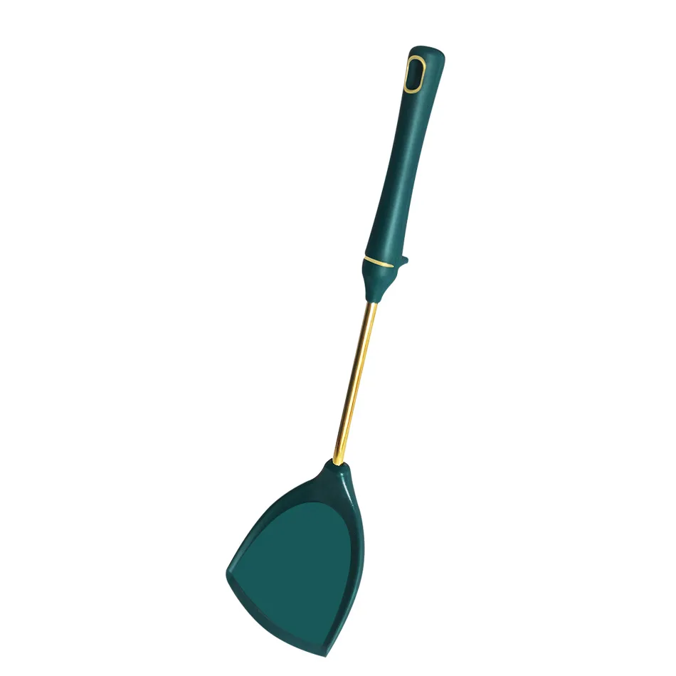 

Silicone Pot Shovel Gold-plated304 Stainless Steel Kitchen Utensils Cooking Tools Kitchen Utensils Stir-fry Household Restaurant