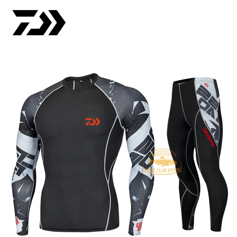 

DAIWA Men's Fishing Clothes Sports Running Elasticity Suit Daiwa Autumn Quick-drying Breathable Moisture Wicking Training Suit