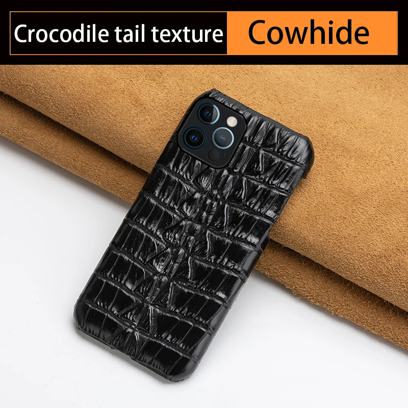 

Genuine Crocodile Leather Case For iPhone 13 Pro Max 12 Mini 11 12 Pro Max XR X XS Max 6 6S 7 8 Plus 5 SE 3 2 2022 Luxury Cover