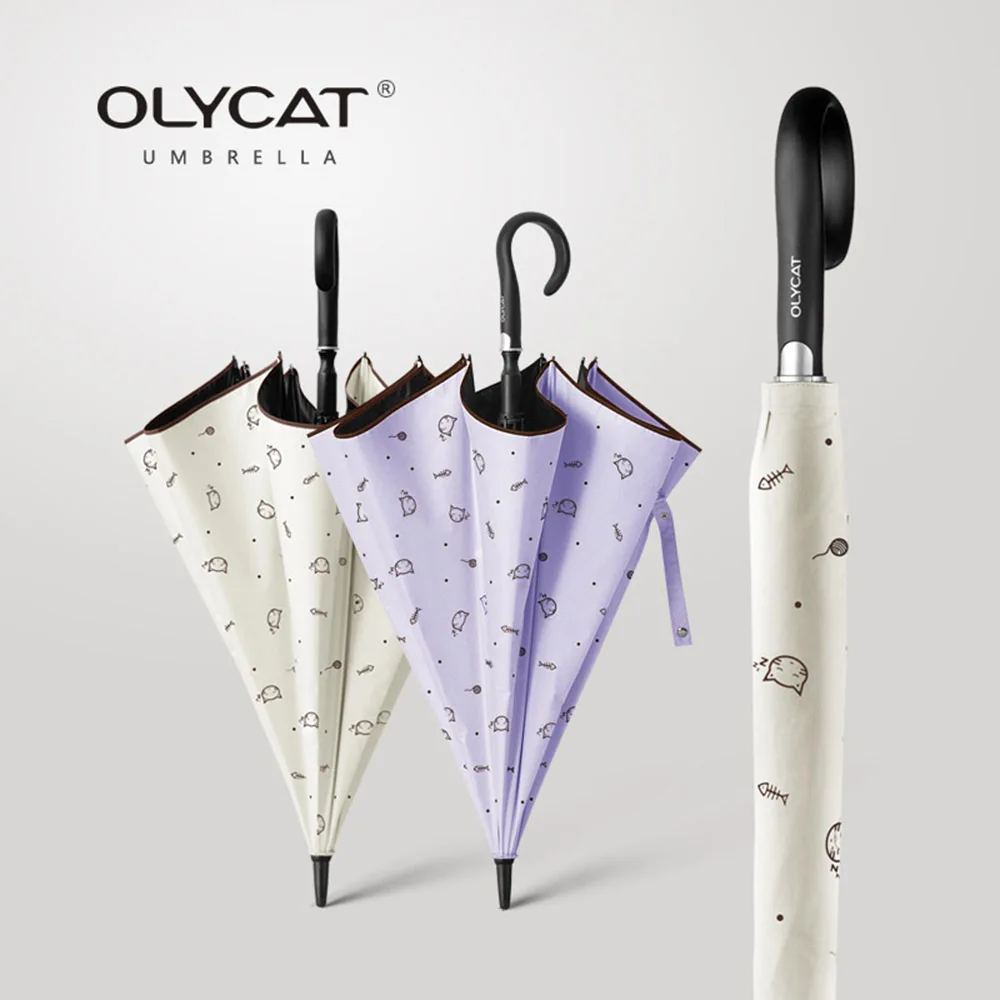 

Зонт детский Olycat ветрозащитный с длинной ручкой, 8 ребер