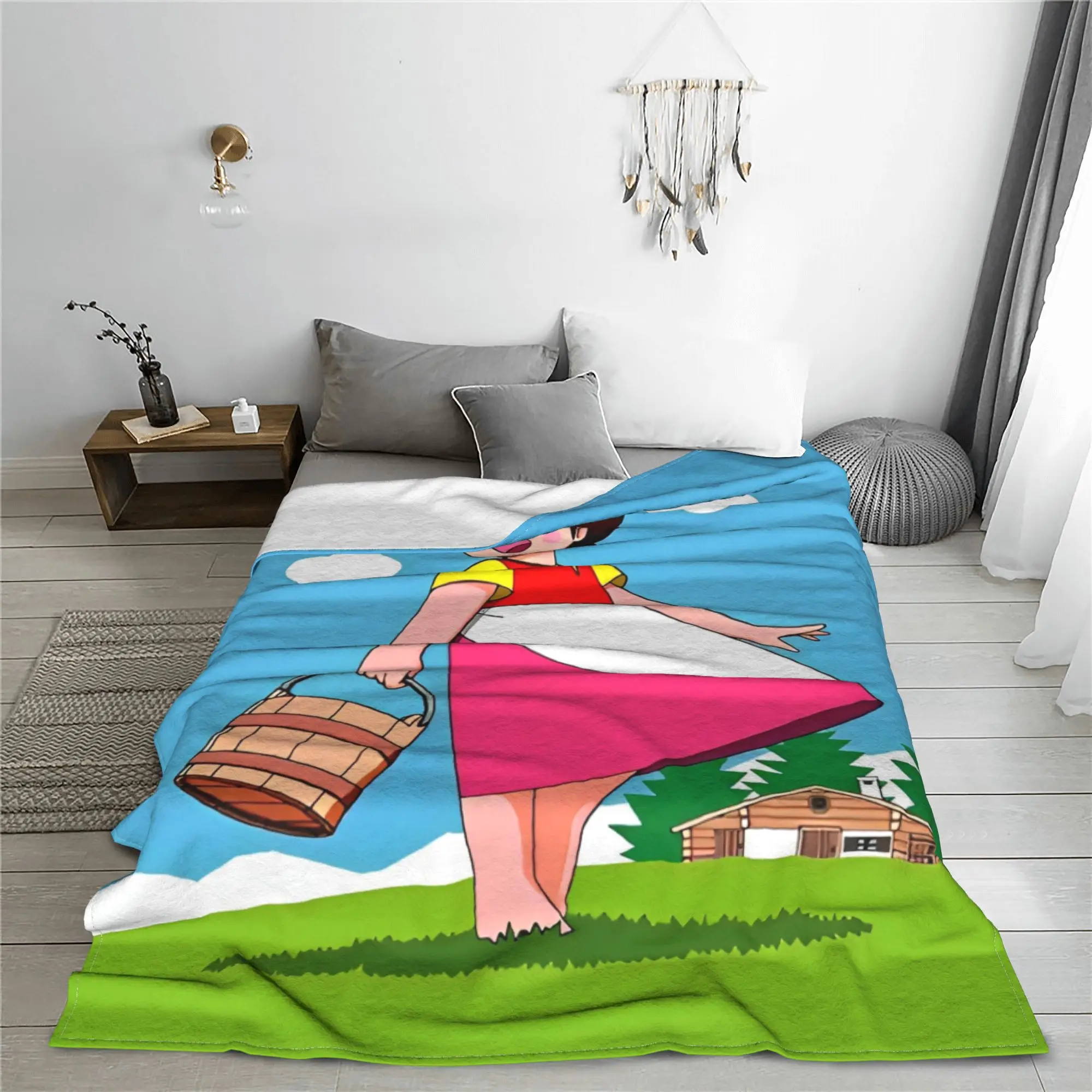 Heidi The Girl of Alps аниме бархатное одеяло мультяшное для дома и улицы супер теплое