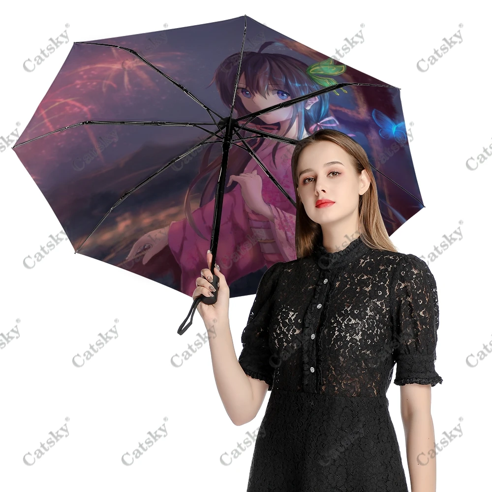 

Женский складной зонт «Мой подросток», романтический комедийный зонтик с тройным складыванием, полностью автоматический, для защиты от солнца, для путешествий и прогулок