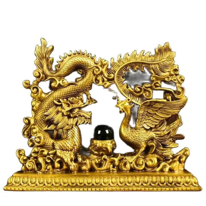 Metal Dragon and Phoenix Chengxiang Home Decoration Ornaments Decorative Office Cultural Creative