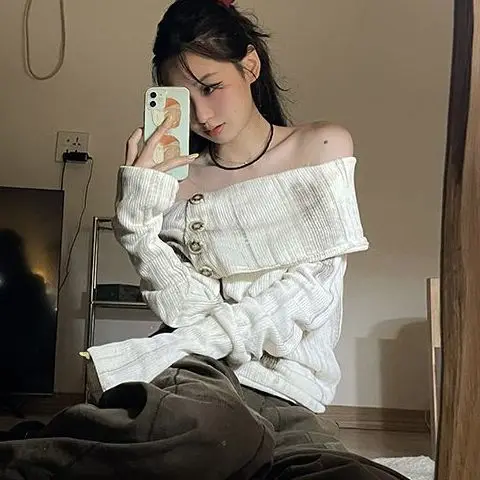 Gaganight женский корейский шикарный высококлассный вязаный свитер 2024 Ранняя осень