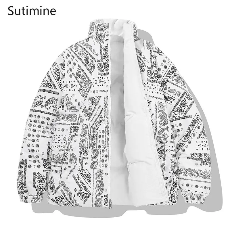 Coat Men Winter Casual Pockets Loose Korean Warm Stand Collar Cotton Jacket Thickened Cotton Padded Jacket Male Zipper Coats Men