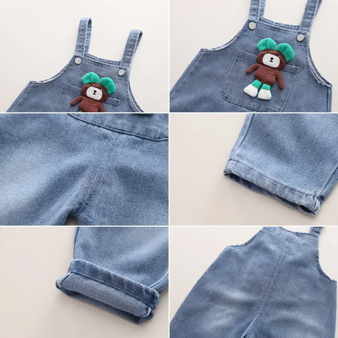 Джинсовый костюм для мальчиков с длинным рукавом и отложным воротником