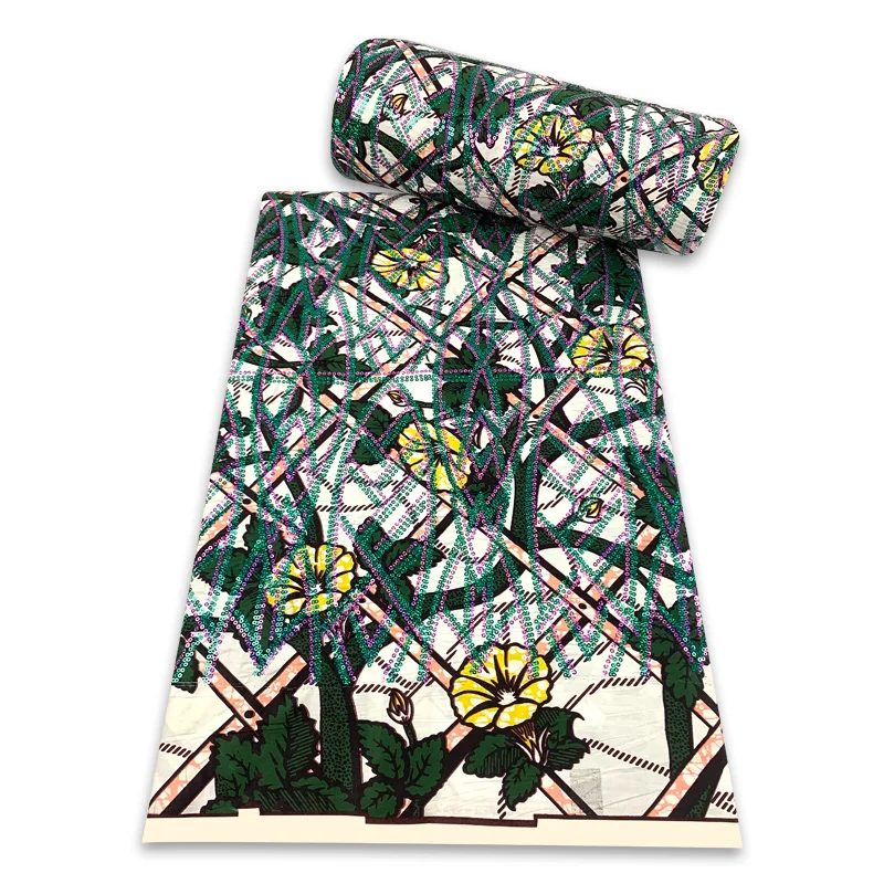 Оптовая цена лучшее качество африканские восковые ткани с полными блестками