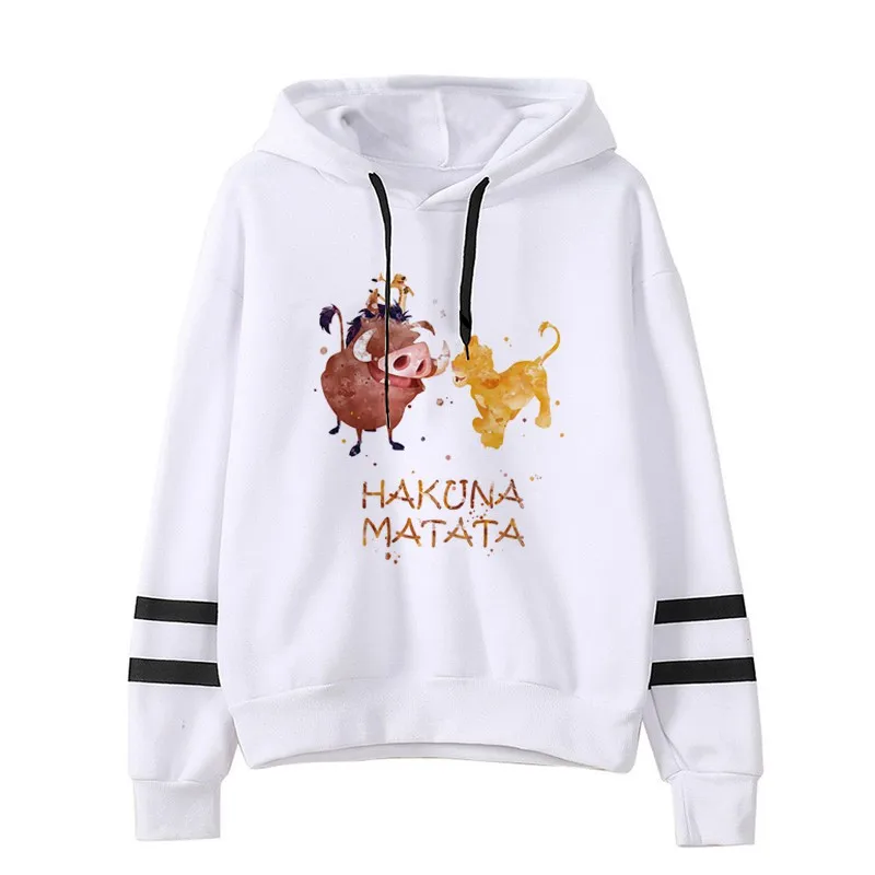 

Disney Mickey Mouse Minnie HAKUNA MATATA The Lion King Spring and Autumn Cartoon Sweater Women's Casual Hooded Pullover