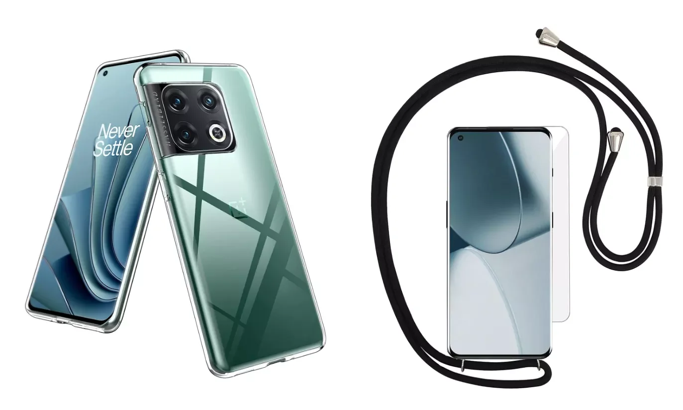 

NEW2023 Clear Cordon pendant silicone Gel TPU case cover for OnePlus 10 Pro (5G) + optional Protector