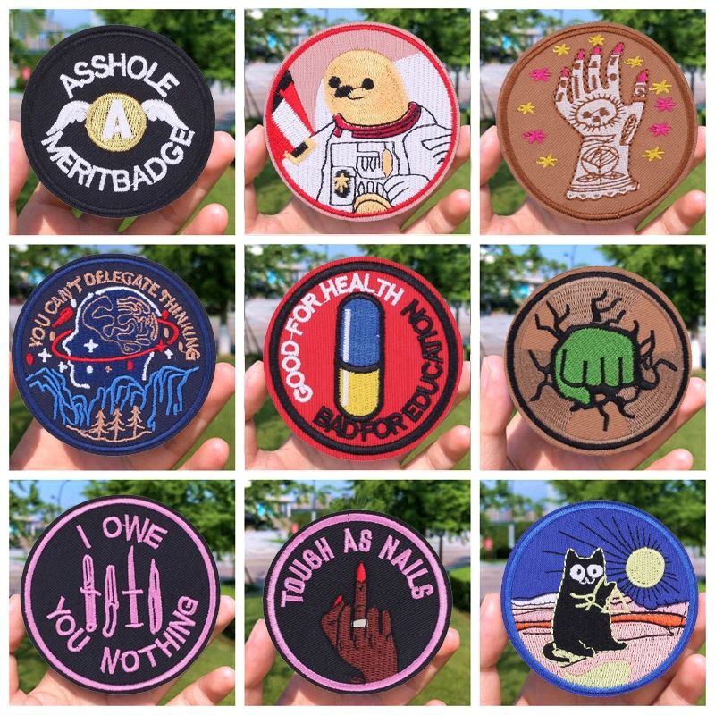 

Embroidered Patches For Clothing Cartoon Badges Patch For T-shirt Iron On Patches Sticker Sewing DIY Custom Fabric Patche