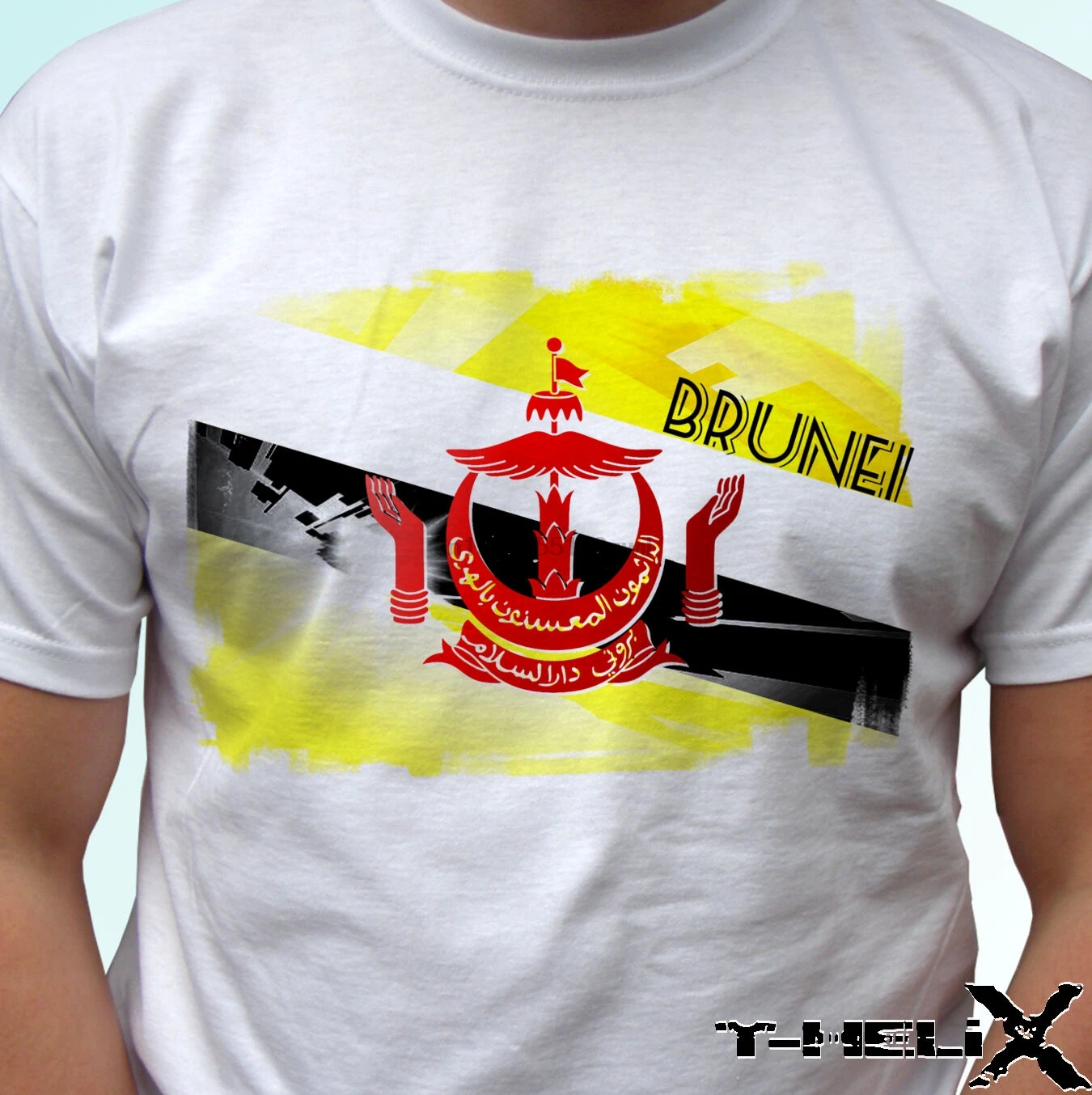 Брунейский флаг-белая футболка топ дизайнерские мужские женские детские размеры