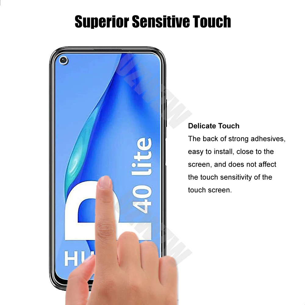 (2+2) For Huawei P40 Lite (4G) (2pcs) Camera Lens Film & (2pcs) Tempered Glass Screen Protectors Protective Guard HD Clear