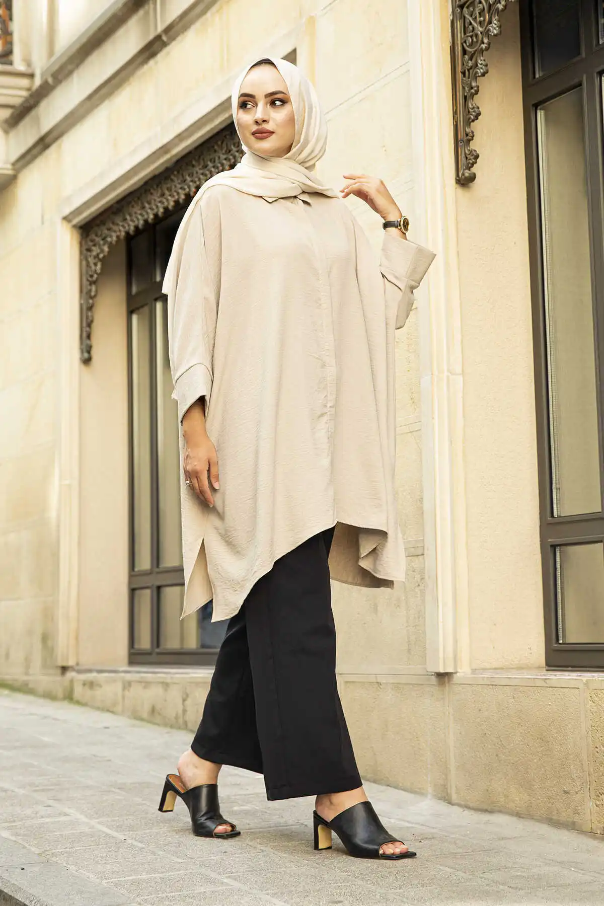 Расклешенные штаны Бели-черные |