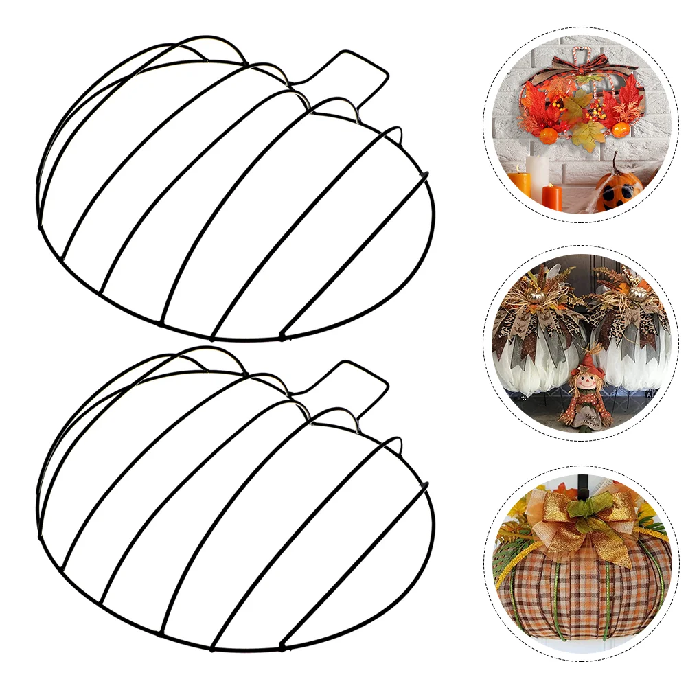 

Wreath Pumpkin Frame Wire Metal Form Fall 3D Diy Shaped Hoopautumn Decor Thanksgiving Floral Ring Frames Making Craft Flower