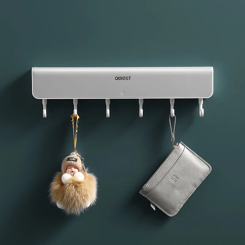 

Wall-Mounted Storage Rack Storage Box with Hook for Bathroom Door Punch-Free Clothes Key Organizer Bathroom Accessories