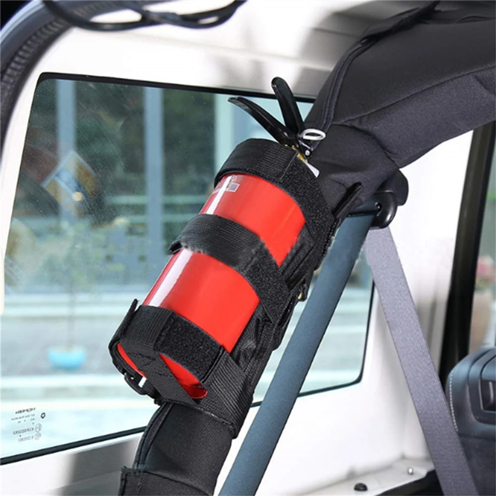 

Car Roll Bar Fire Extinguisher Holder Car Accessories Fire Extinguisher Mount Strap for Jeep Wrangler TJ JK JL 97-18