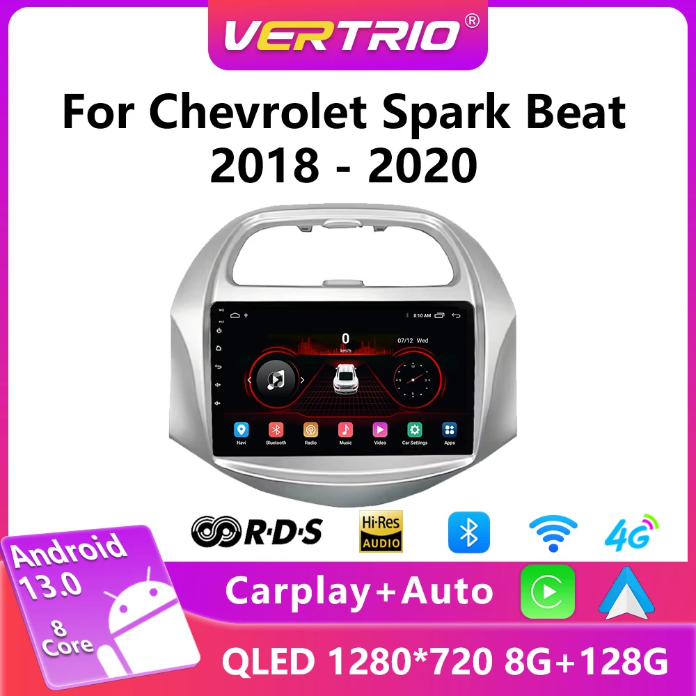Android 13 для Chevrolet Spark Beat 2018-2020 автомобильный радиоприемник мультимедийный