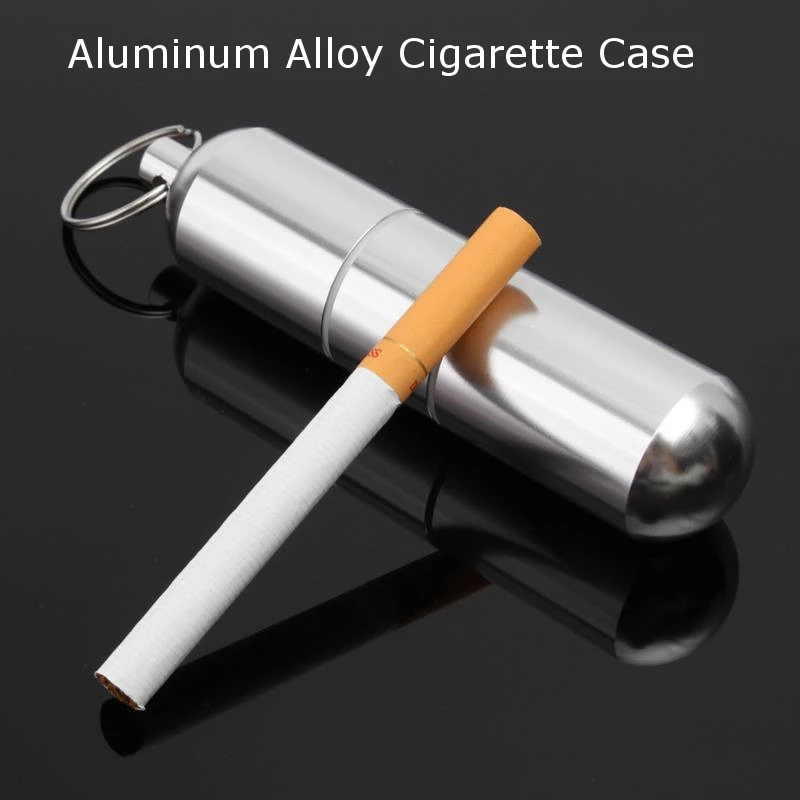 

Aluminum Alloy Cigarette Holder Capsule Case Waterproof Pill Toothpick Holder Key Ring