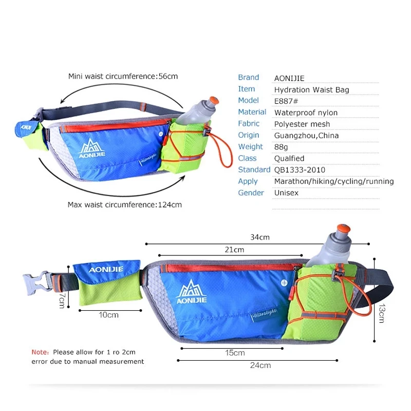 AONIJIE Sports Waist Pack Women Men Running Belt Waist Bag Ultralight Waterproof Jogging Gym Fanny Pack Cycling Phone Bag Pouch