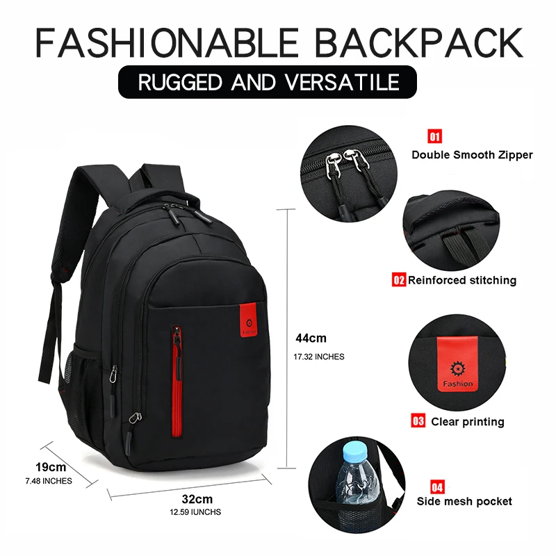 Casual Men's Backpack Waterproof Oxford School Backpack for Teenagers Boys 14 Inch Laptop Bags Daily Quality School Bags Travel