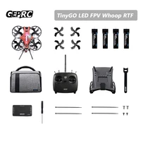 geprc tinygo led fpv whoop rtf drone carbon fiber frame for rc fpv quadcopter freestyle ducted drone beginners rtf gep 12a f4