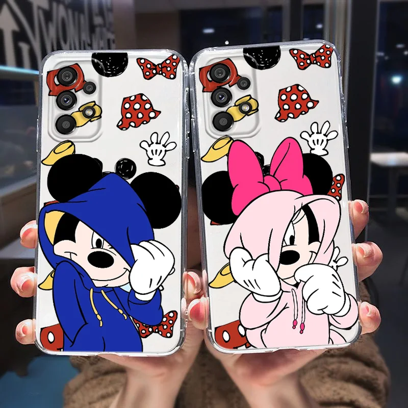 

Mickey Mouse Phone Case For Samsung A73 A72 A53 A52S A33 A32 Lite A23 A22 A13 A03S Core Transparent Cover