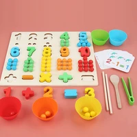 aswj wooden math toys baby montessori puzzle educational color sorting sensory nordic wood toys clip beads games for kids gifts