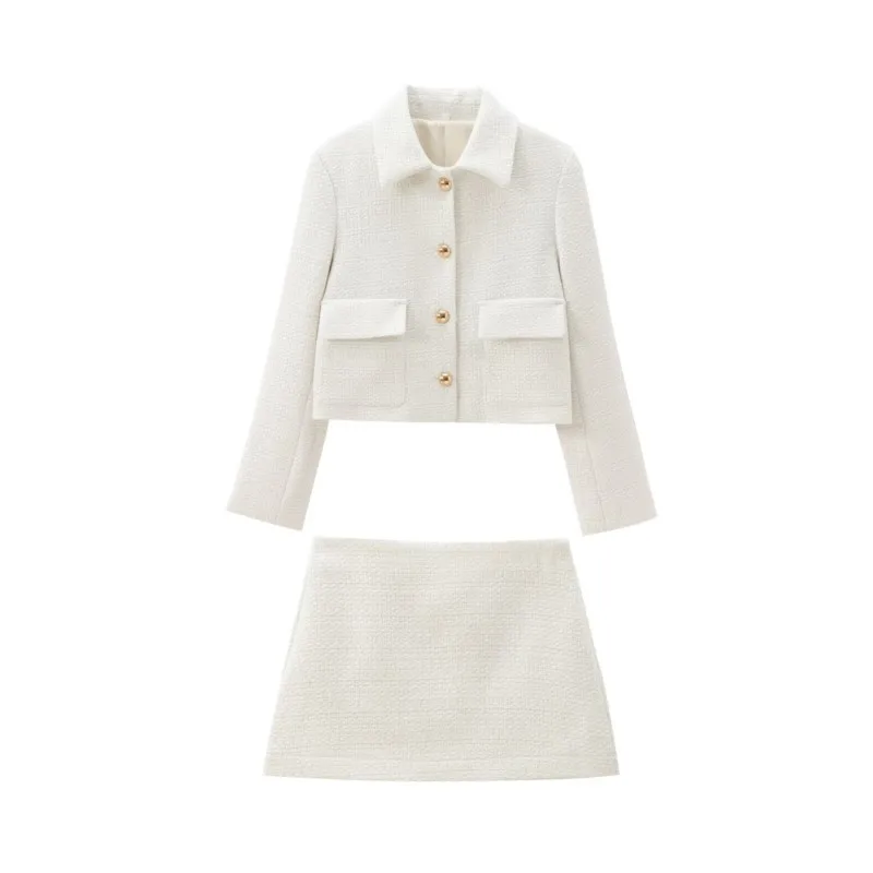 Текстурная Женская Осенняя юбка TRAF модная повседневная короткая на пуговицах в