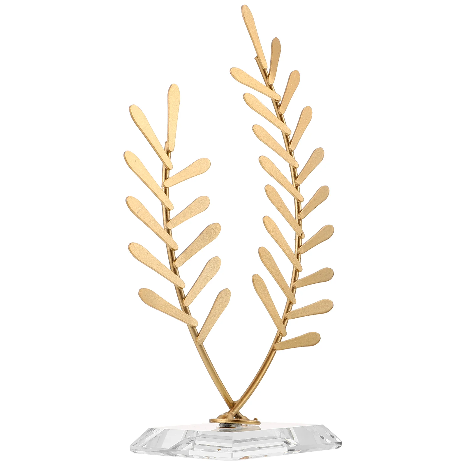 

Metal Leaf Sculpture Statue Home Crafts Iron Craft Decor Sculpture Table Decor
