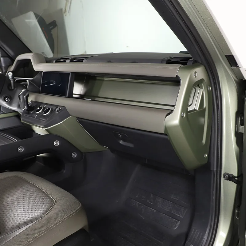 

ABS green For Land Rover Defender 90 110 2020-23 Interior Modification Center Control Trim Strip Frame Cover Sticker Accessories