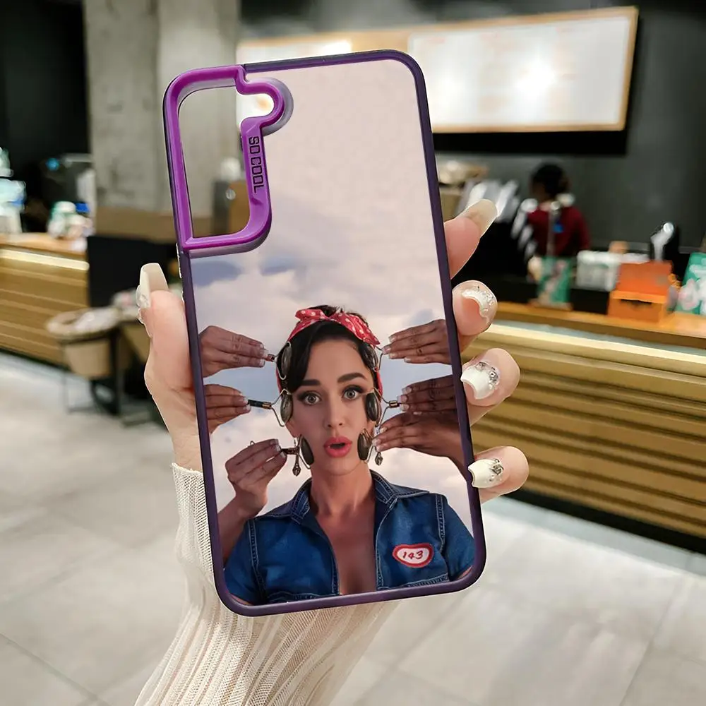 Фото Чехол для телефона Singer K-Katy P-Perry MAISTO, цветной серебристый чехол для Samsung Galaxy S21 S22 S23 S24 S25Note20 Ultra Plus Fe №3