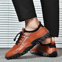 new korean version leather casual mens shoes all match trendy fashion sneakers mens comfortable soft soled running shoes