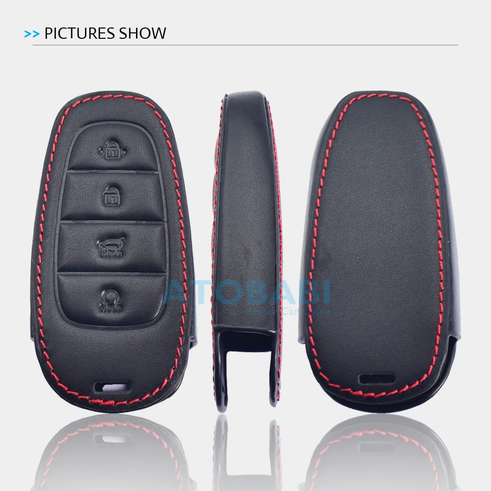 Кожаный чехол ATOBABI для автомобильного ключа брелок Hyundai Azera Sonata Santa Fe Tucson 2021 2022