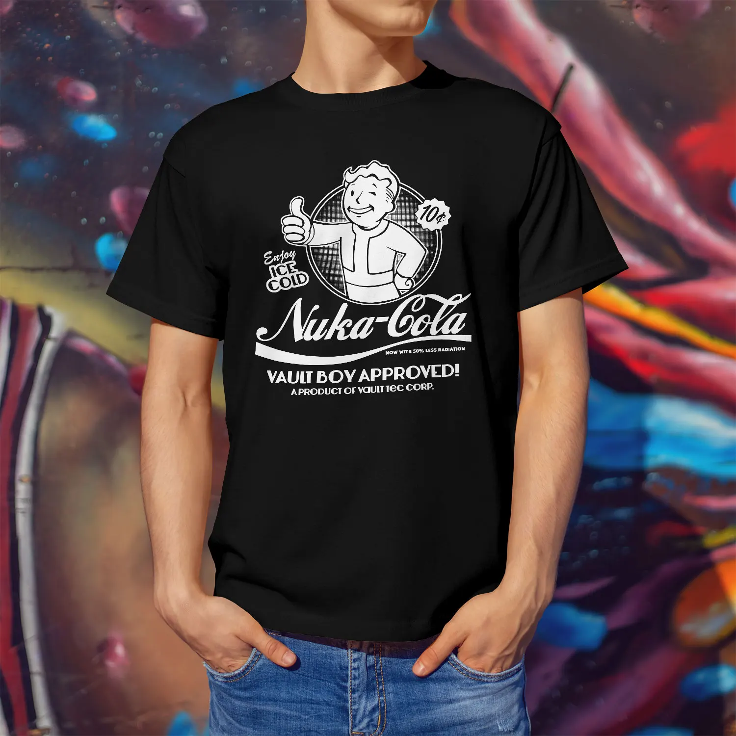 Фото Mens Cotton Nuka-Cola Graphic High Quality T Shirt Street Casual Style Tee for Men and Women №4