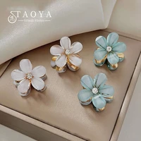 2022 new fresh flowers imitation glass petals small clip girls sweet hair accessories simple hair jewelry for womens hair clip
