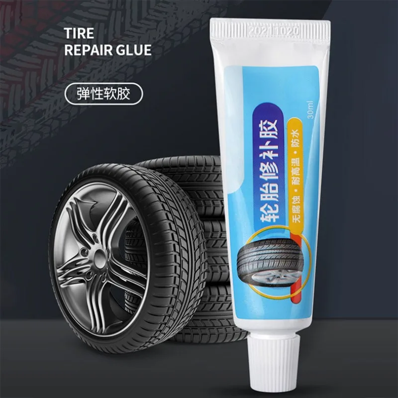 

30ml Tire Repair Glue Liquid Strong Rubber Glues Black Rubber Wear-resistant Non-corrosive Adhesive Instant Strong Bond Leather