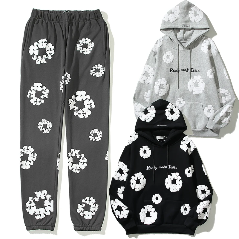 

Толстовка с капюшоном и принтом Kapok, комплект спортивных брюк для мужчин и женщин, повседневные брюки