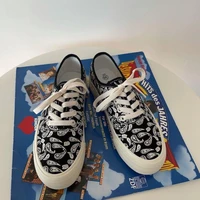 harajuku canvas sneakers 2022 autumn trendy korea women shoes students daily wear casual all match vintage print ladies footwear