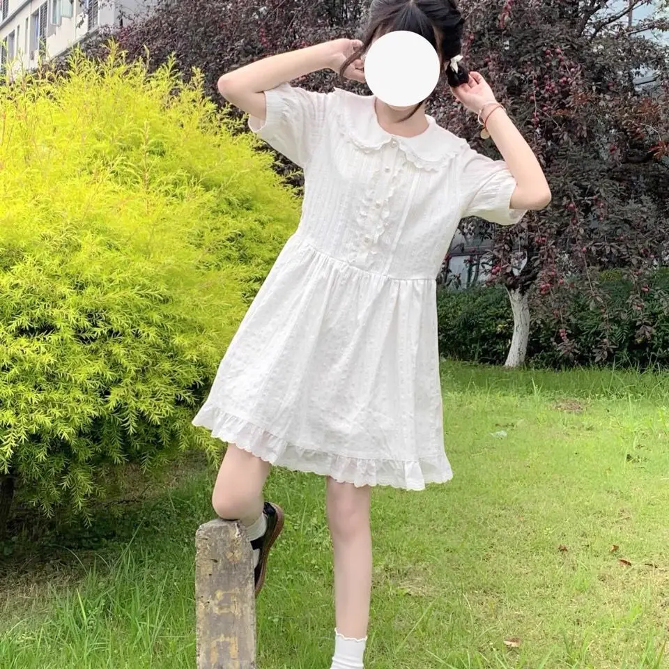 Элегантные платья принцессы с оборками летнее милое белое платье Питер Пэн на