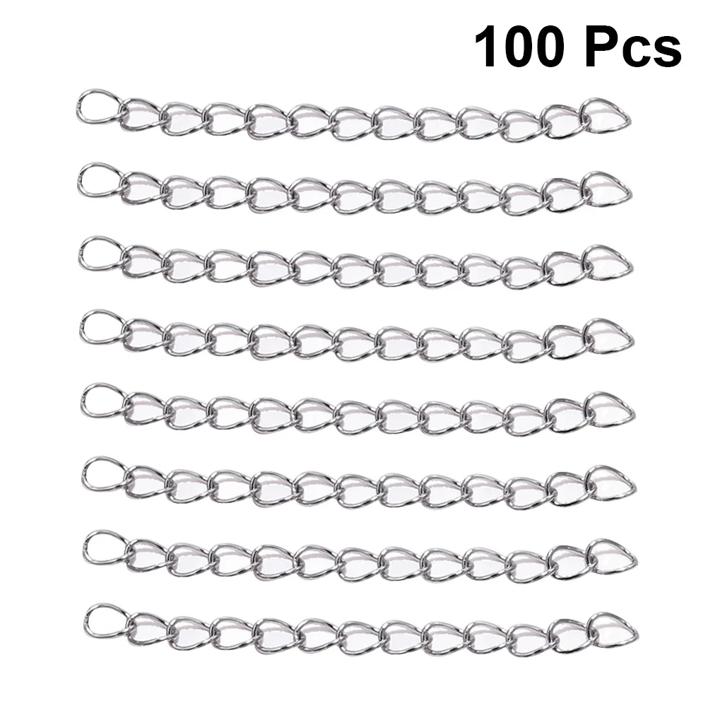 

100pcs Stainless Steel Extender Chains DIY Extension Chain Jewelry Making Accessories for Necklace Bracelet Craft material