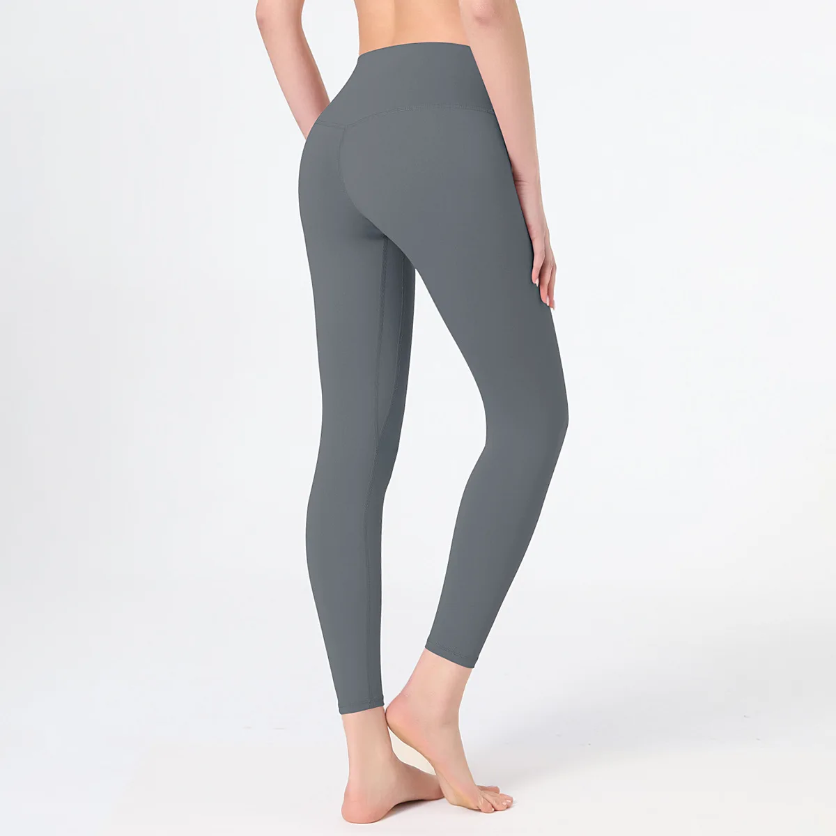 K High Waist Hip Lifting Sports Leggings Women Naked Fitness Running Yoga Pants Girl Gym Side Mobile Phone Pocket Leggings
