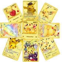 newest pokemon metal card pikachu fire breathing dragon battle game collection vamx gx ex childrens toys birthday gift hot sale
