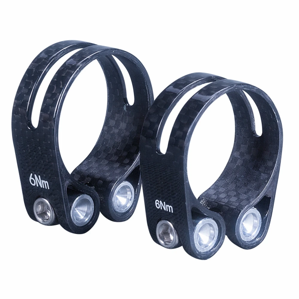 

Ultralight 14g Glossy 3K Carbon Fiber Bicycle Seatpost Clamp Bike Seat Pole Clamps 34.9/31.8mm Cycling Parts