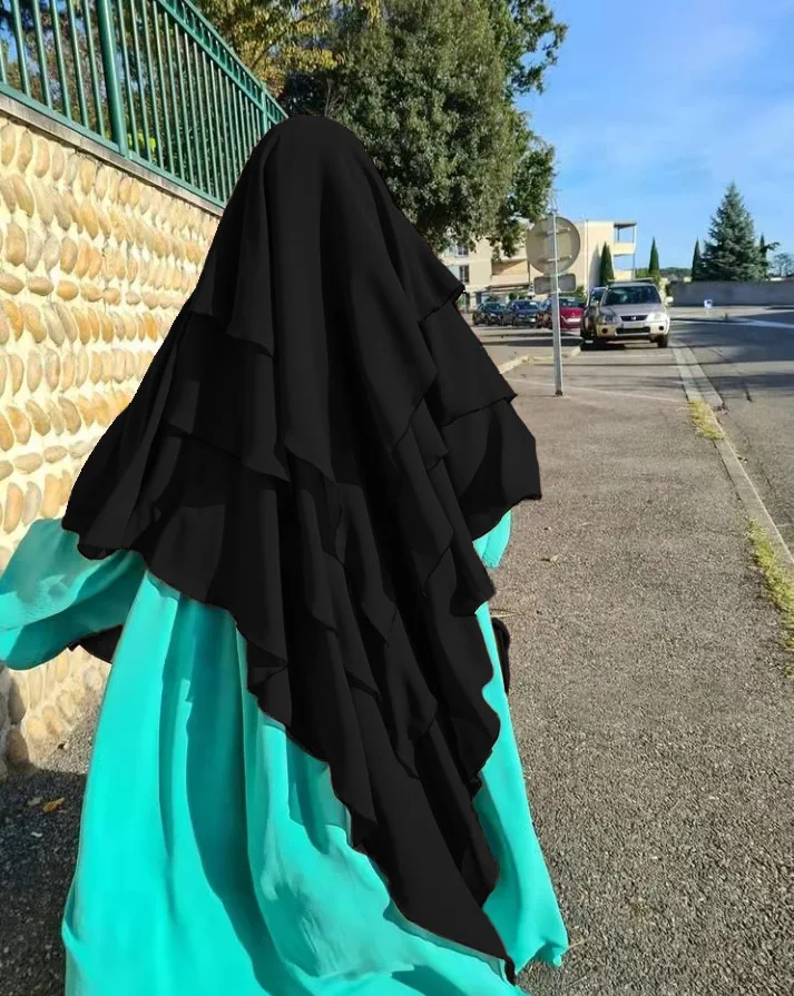 3 Layers Solide Color Cotton Head Scarf Headwraps For Women Muslim Fashion Underscarf Caps Abaya Women Hijab