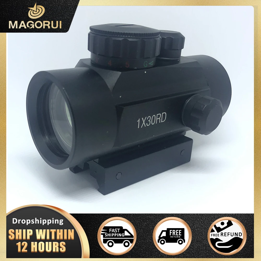 

Magorui 1x30RD Riflescope Tactical Holographic Red Dot Sight Scope for Airsoft Hunting Laser Accessories