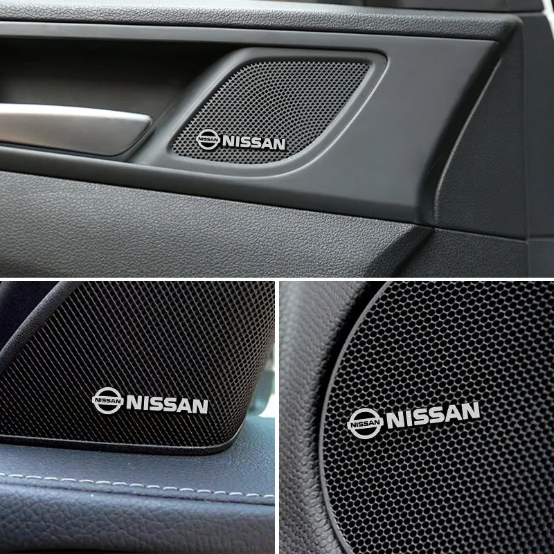 4 шт. Автомобильная Эмблема для динамика наклейка Nissan Qashaqai Sylphy Juke значок лист
